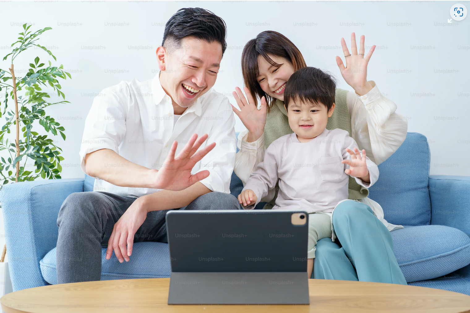 joyful asian family